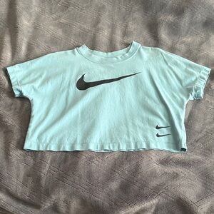 Nike Kids Light Blue Cropped Tee